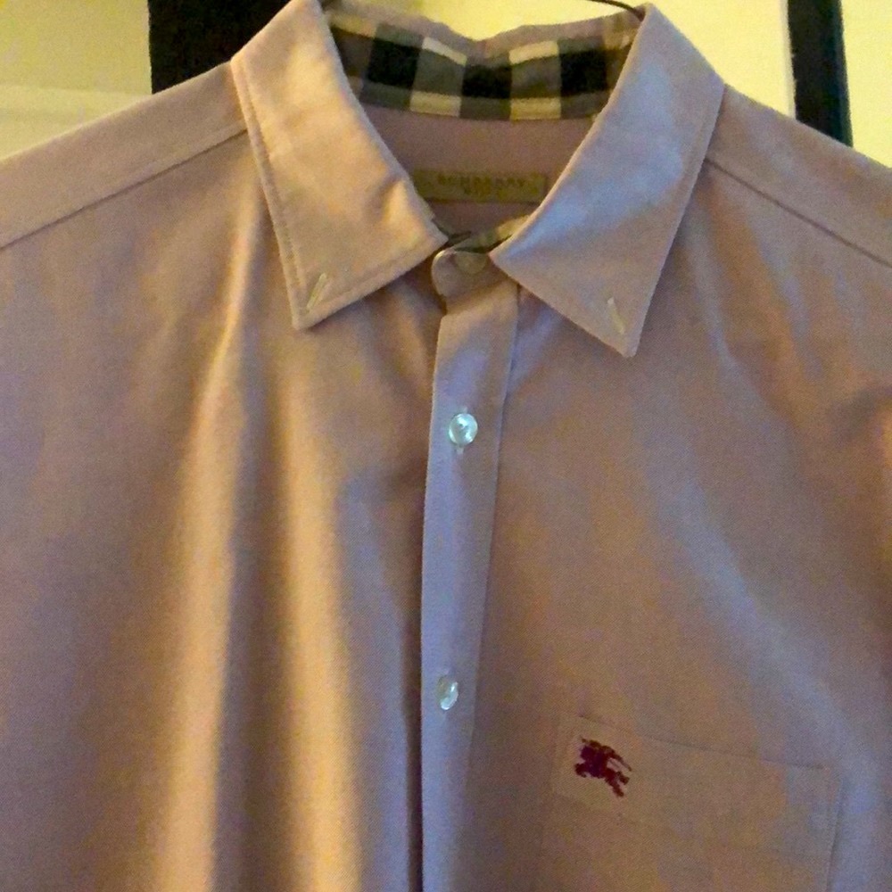 Men’s Burberry Brit button down, lavender, size L